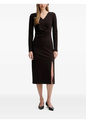 Liviana Conti Filippa V-neck side-slit midi dress - Brown