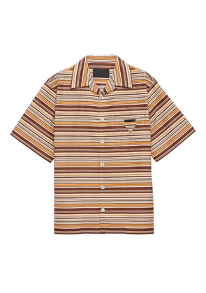 Prada striped bowling shirt - Brown