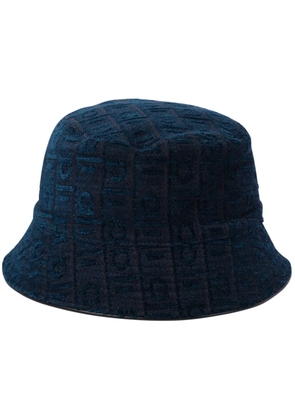 Ferragamo logo velvet bucket hat - Blue