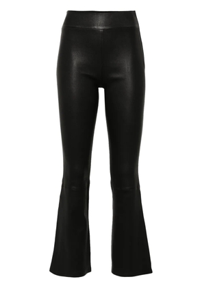 Arma flared cropped leather trousers - Black