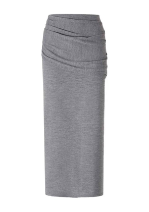 STAUD Wilma ruched midi skirt - Grey