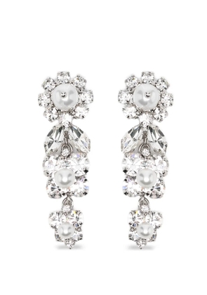 Simone Rocha daisy-motif crystal drop earrings - Silver