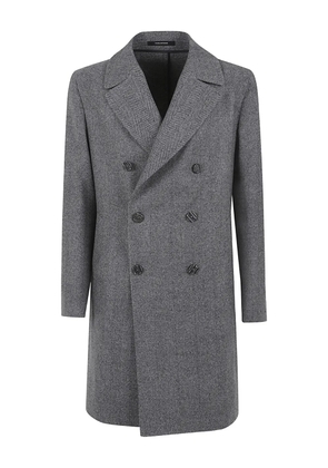 Tagliatore herringbone button coat - Grey