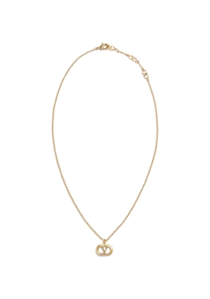 Valentino Garavani Ovalette logo-pendant necklace - Gold