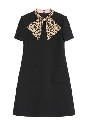 Valentino Garavani leopard-bow mini dress - Black