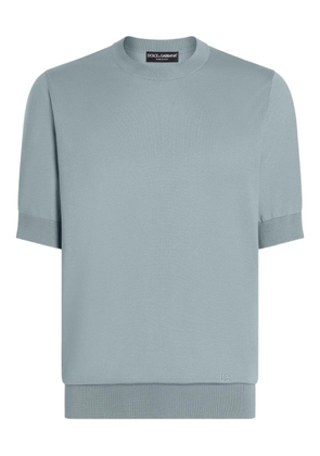 Dolce & Gabbana logo-embroidered T-shirt - Blue