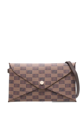 Moreau geometric-pattern clutch bag - Brown