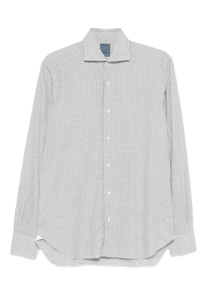 Barba gingham-pattern button-up shirt - White