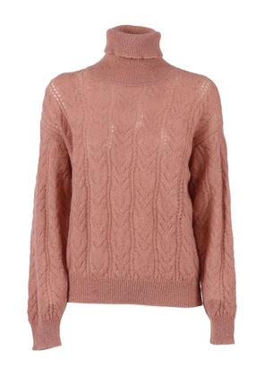 Filippo De Laurentiis cable-knit turtleneck sweater - Pink