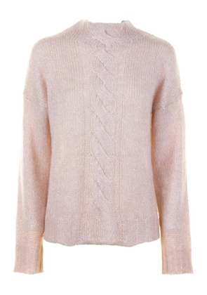 Kangra cable-knit crew-neck sweater - Pink
