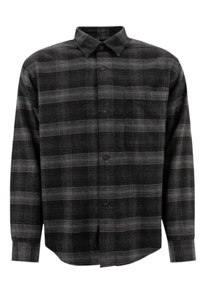 NN07 checked button-fastening shirt jacket - Black