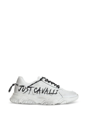 Just Cavalli lettering-detail sneakers - White