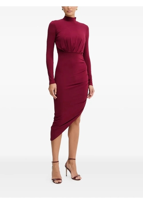 Silvian Heach high-neck ruched midi dress - Red