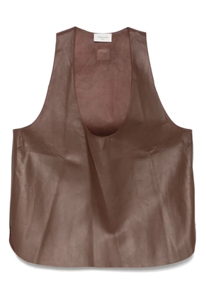 Jacob Cohën leather vest - Brown