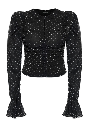 ROTATE BIRGER CHRISTENSEN polka-dot ruched blouse - Black