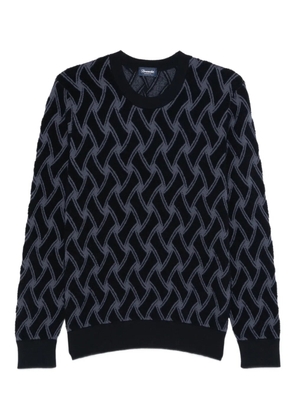 Drumohr geometric-pattern merino sweater - Blue
