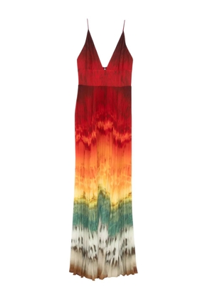alice + olivia pleated tie-dye dress - Red