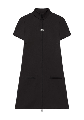 Courrèges zip-front short-sleeve dress - Black