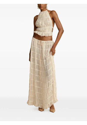 ARCINA ORI Juliette ruched halterneck top - Neutrals