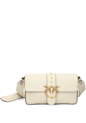 PINKO Love studded leather shoulder bag - Neutrals