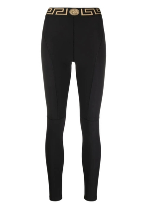 Versace logo-waistband leggings - Black