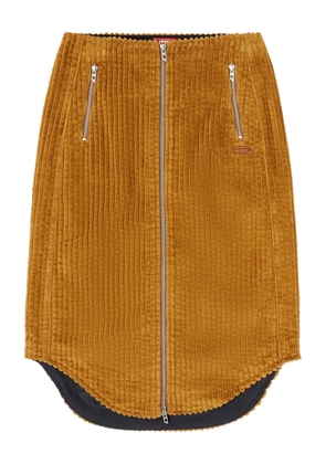 Diesel O-LLIPOP zip-front corduroy midi skirt - Brown