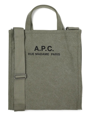 A.P.C. logo-print tote bag - Green