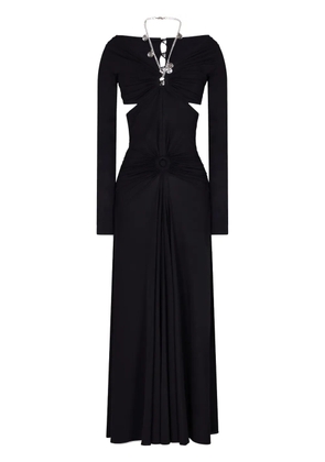 Rabanne chain-detail draped long dress - Black