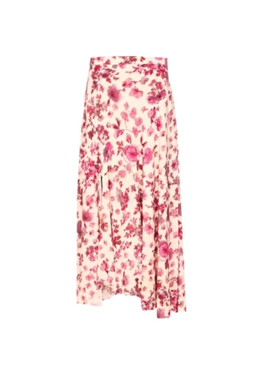 ISABEL MARANT rose print slit midi skirt - Neutrals