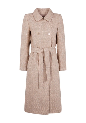 TWINSET sequin-embellished belted coat - Brown