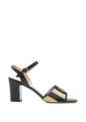 Valentino Garavani VLogo raffia sandals - Black