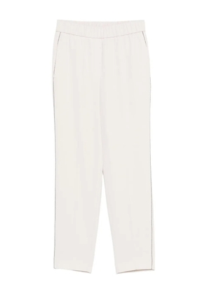 Peserico elastic-waistband side-stripe trousers - Neutrals