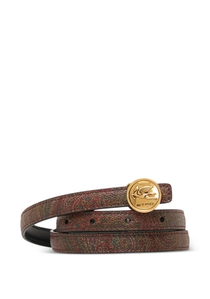 ETRO paisley-pattern circular-buckle belt - Brown