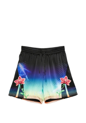 Casablanca floral-print drawstring shorts - Black