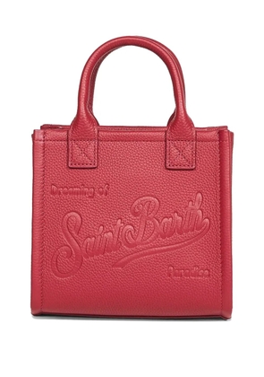MC2 Saint Barth mini grained logo leather tote bag - Red