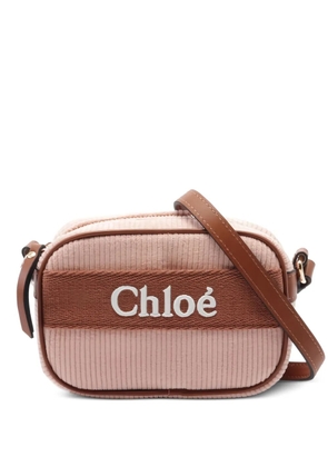 Chloé Pre-Owned 20s leather corduroy shoulder bag - Pink