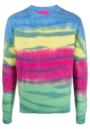 The Elder Statesman striped tie-dye cashmere jumper - Green