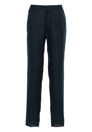Kiton linen tapered trousers - Blue