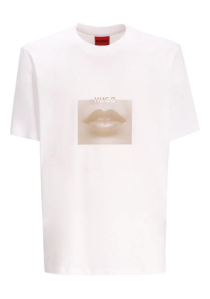 HUGO lips-print T-shirt - White