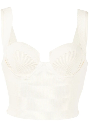Altuzarra Nyneve ribbed-knit cropped top - White