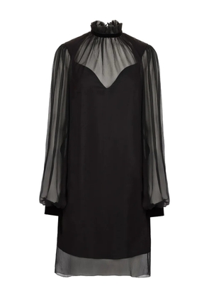 Nina Ricci high-neck balloon-sleeve mini dress - Black