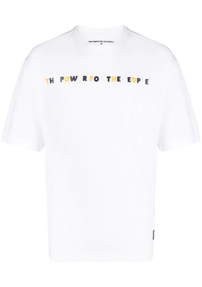 The Power For The People logo-print organic-cotton T-shirt - White