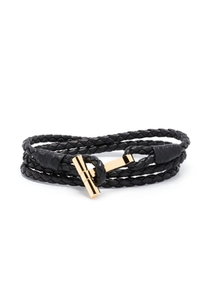 TOM FORD T-logo braided bracelet - Black