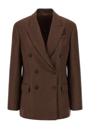 Brunello Cucinelli peak lapels double-breasted blazer - Brown
