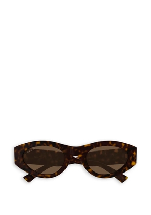 Gucci Eyewear round logo-detail sunglasses - Brown