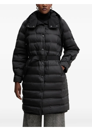 LUISA SPAGNOLI Salatino belted hooded snap-fastening coat - Black