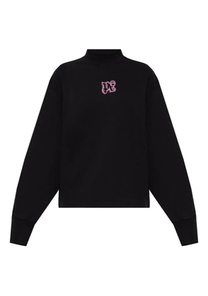 Palm Angels logo-detail mock-neck sweatshirt - Black
