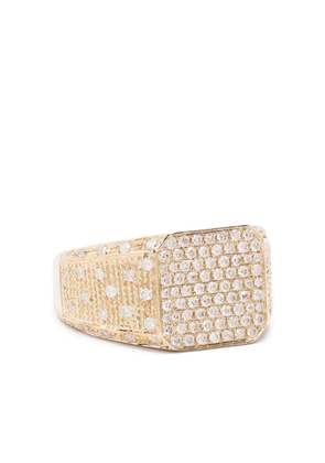 Yvonne Léon 9kt yellow gold diamond signet ring