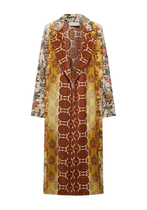 Pierre-Louis Mascia floral-patterned lapel coat - Red