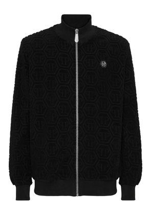Philipp Plein embossed zip-up jacket - Black